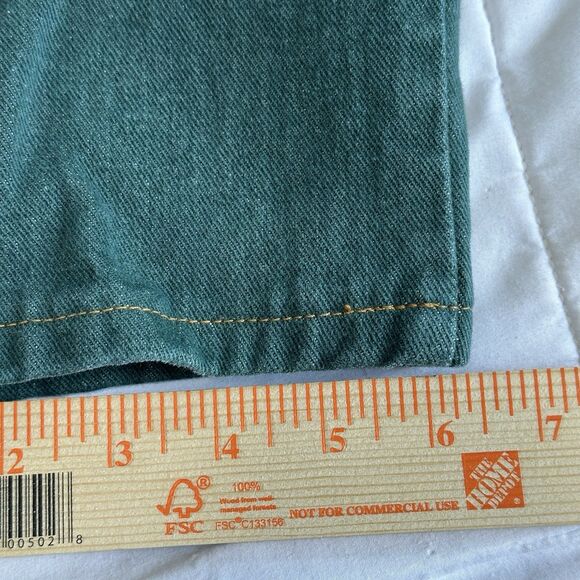 Vtg 90s Lands End Ankle Jeans Womens 6 Tall Green Denim Taper Leg Mom Grunge - Picture 11 of 13